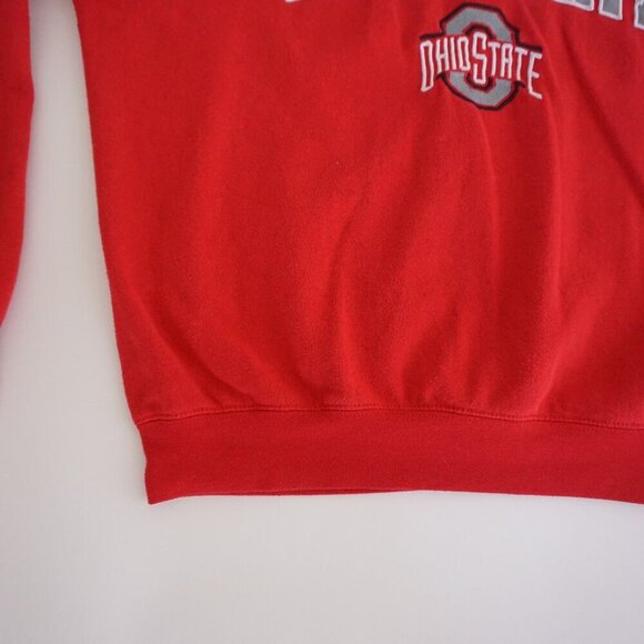 Ohio State Buckeyes Red Embroidered Cotton Blend Trunac Sweater By Coliseum M - Picture 7 of 10
